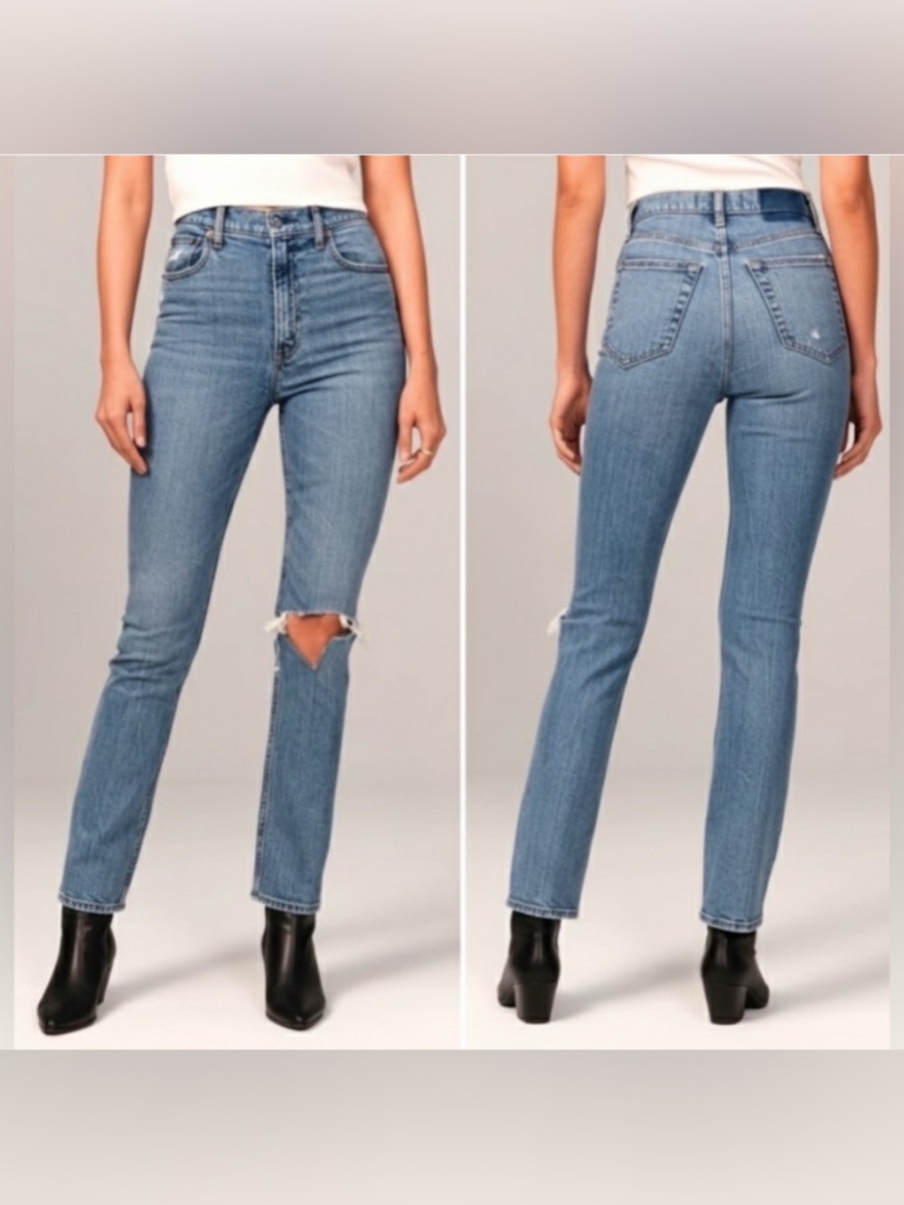 NWOT Abercrombie & Fitch 90s Slim Straight Ultra High Rise Jean Size 26 2R